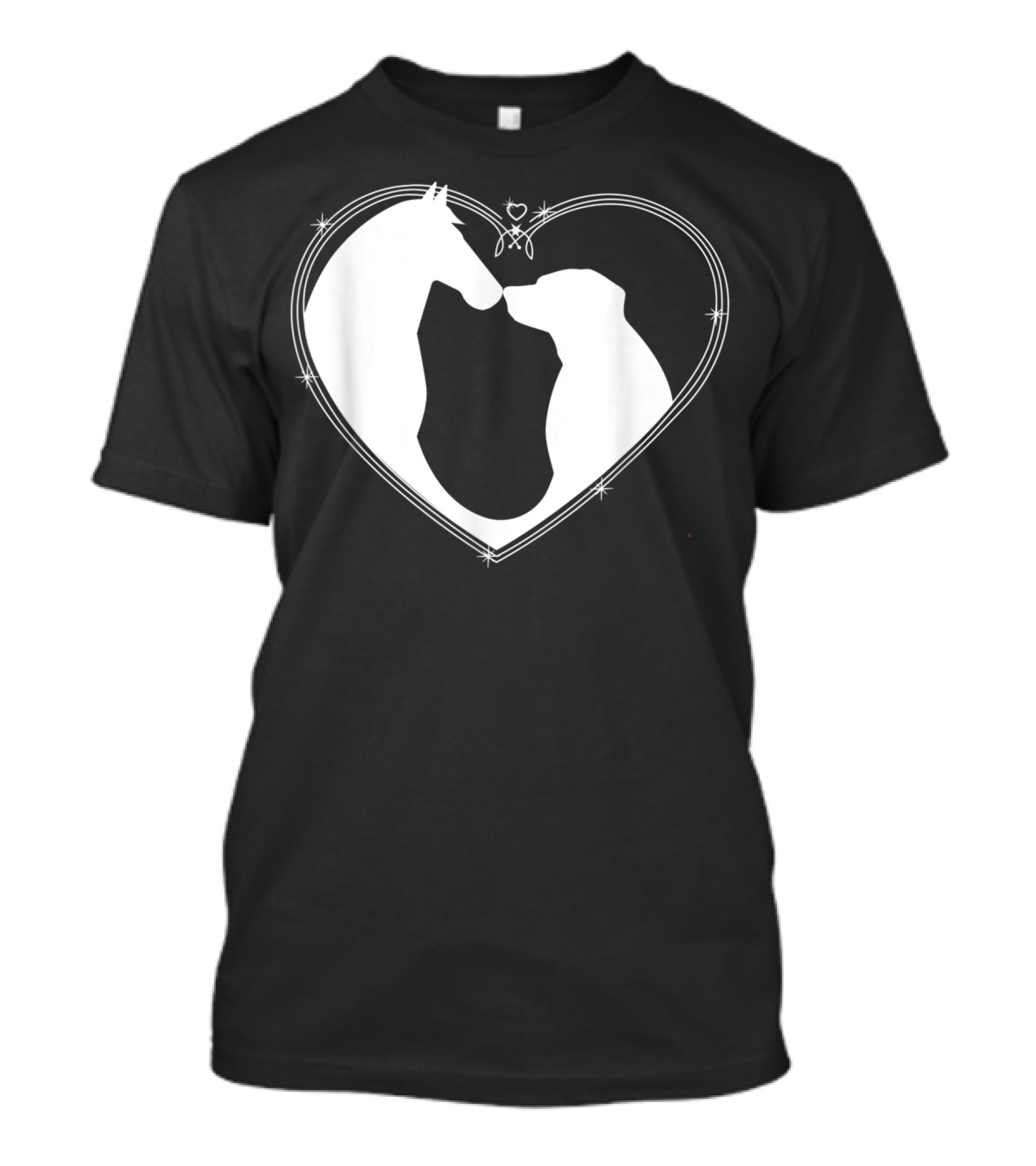 Horse Dog Heart Embrace Horseback Riding Puppy Love T-Shirt