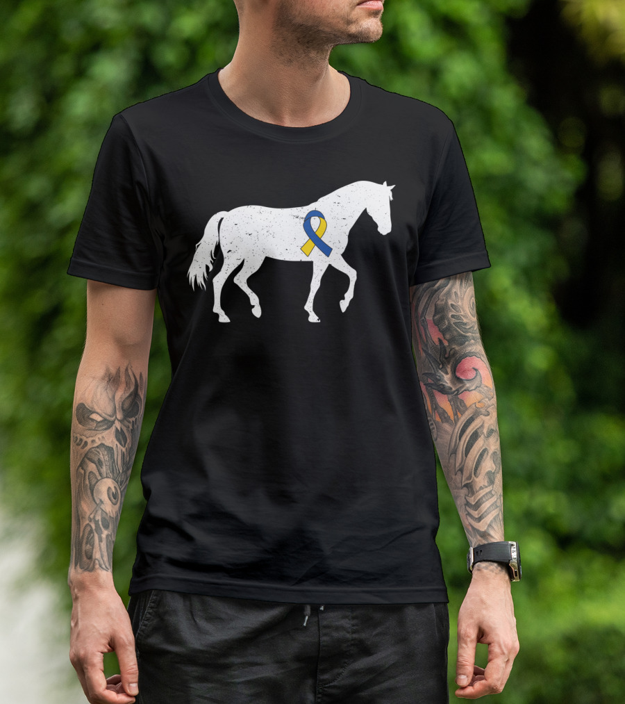 Horse With Ribbon Down Syndrome Awareness Day Lover T-Shirt