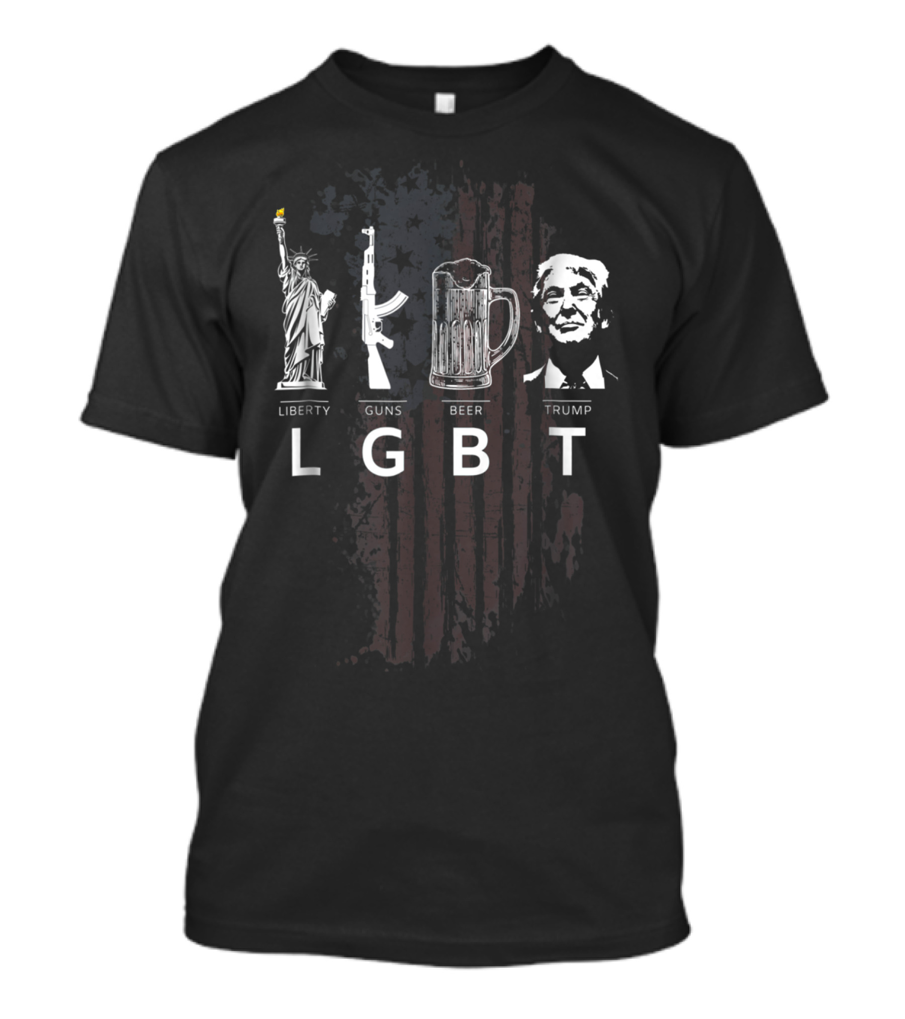 LGBT Liberty Guns Beer Trump Statue Rifle Mug President T-Shirt
