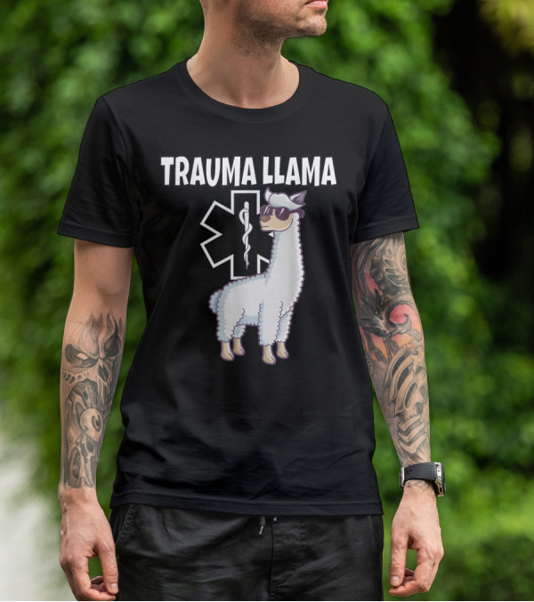 Trauma Llama EMS Medic Funny EMT T-Shirt