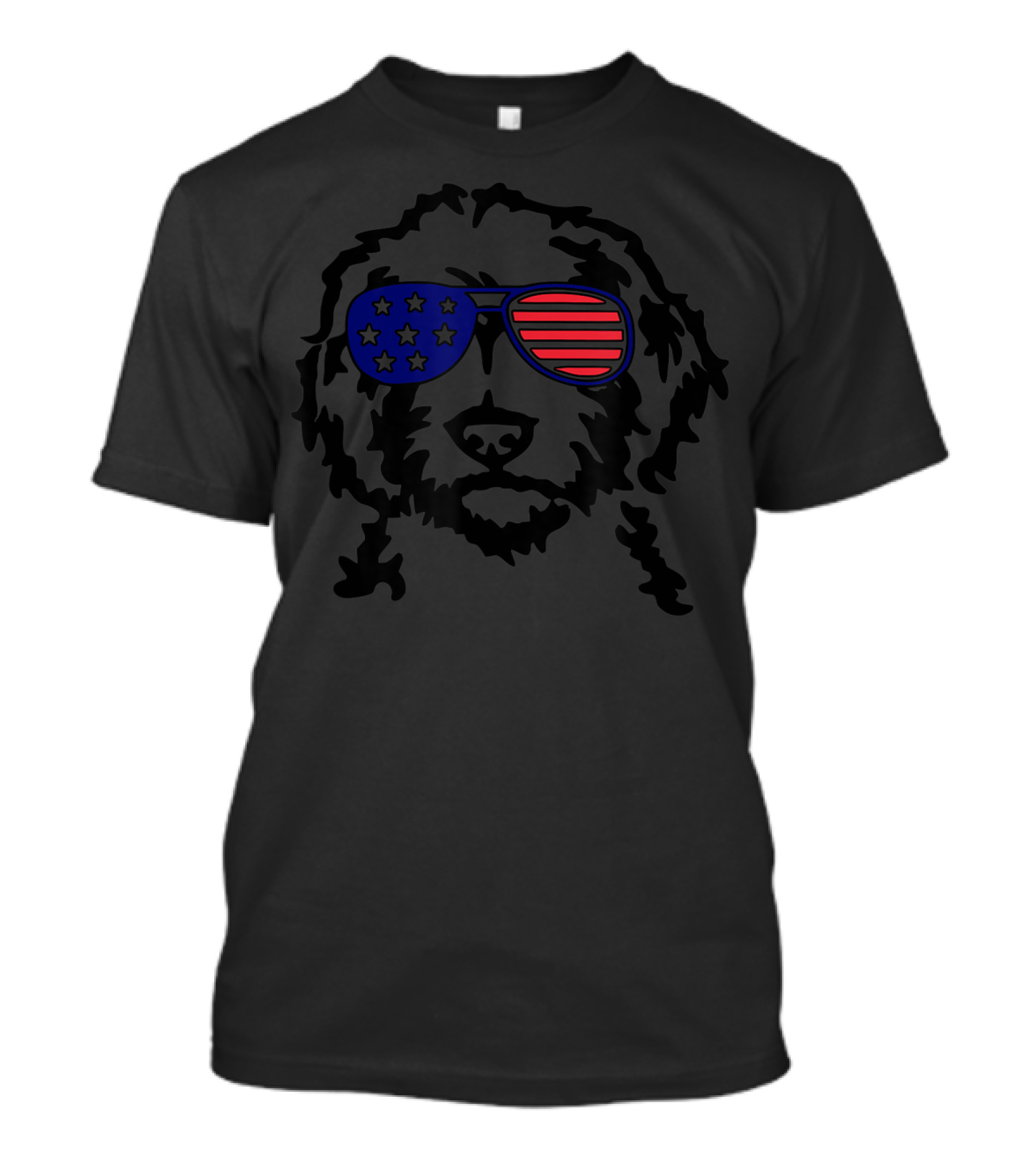 Golden Doodle Patriotic Sunglasses American Flag T-Shirt