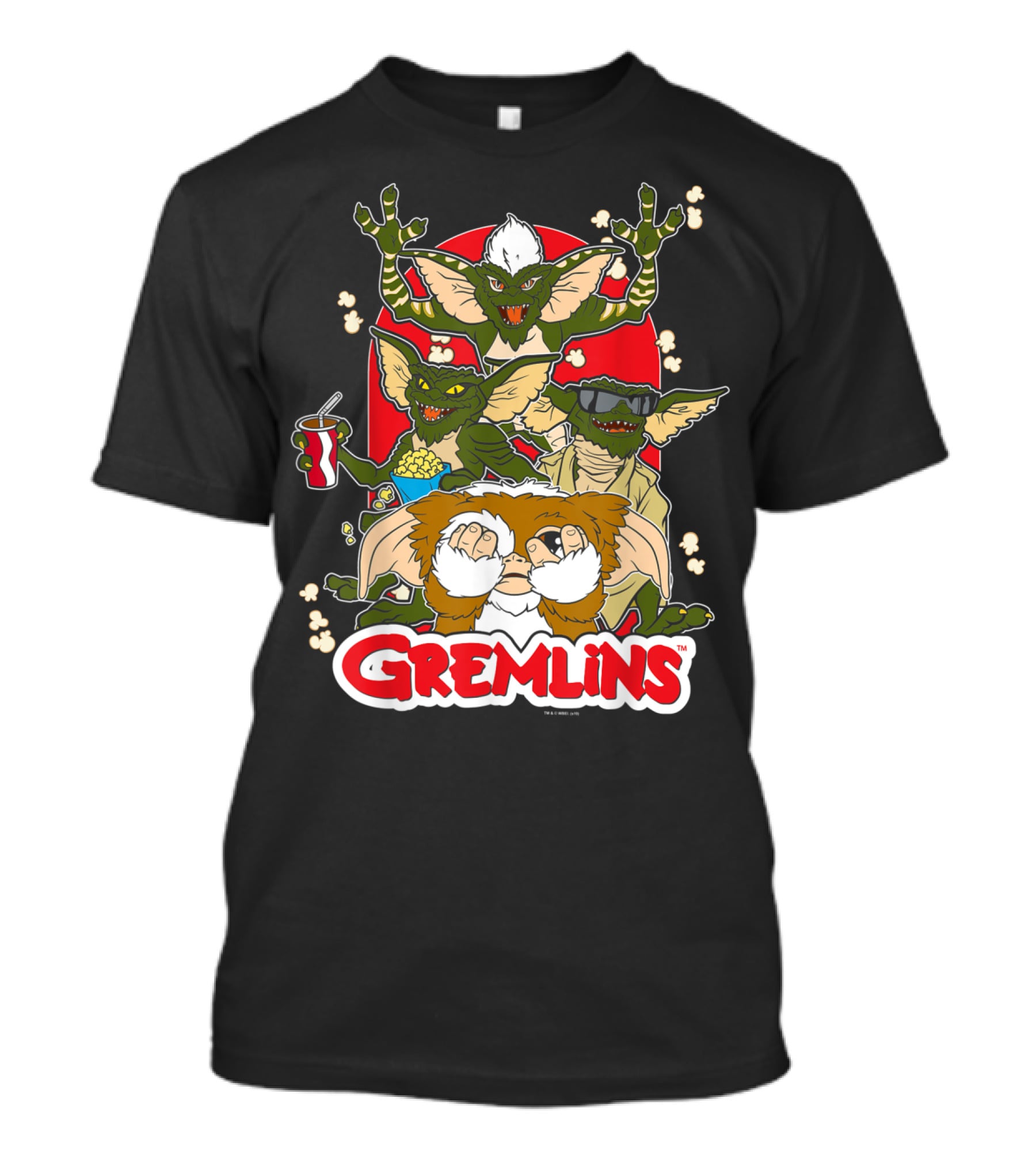 Gremlins Eating Popcorn Movie Snack Fun T-Shirt