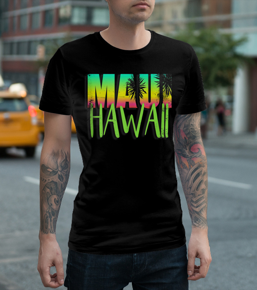Maui Hawaii Vintage Sunset Vacation T-Shirt