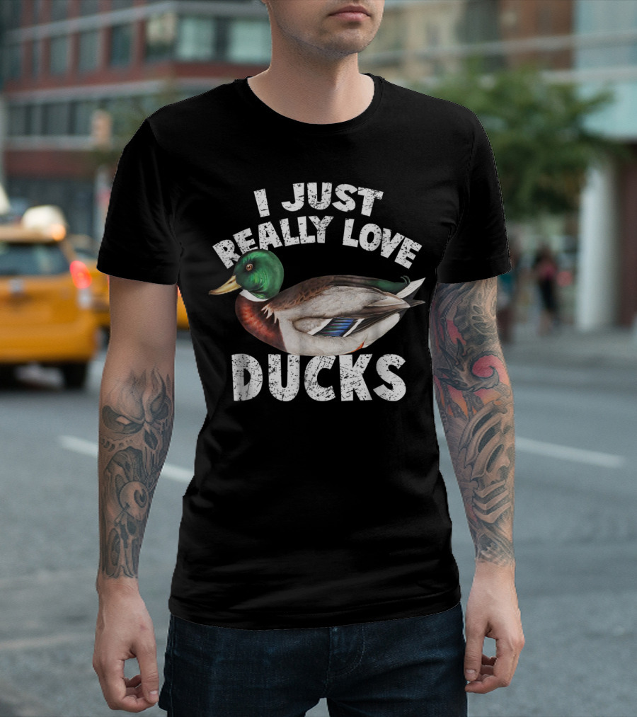 I Just Really Love Ducks Cute Mallard Duck T-Shirt
