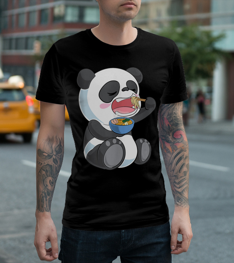 Ramen Eating Panda Bear With Japanese Noodles T-Shirt