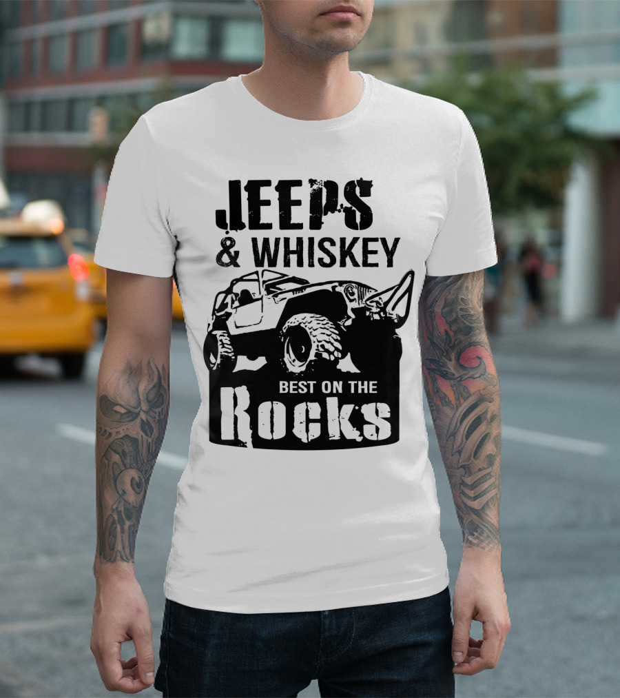 Jeeps and Whiskey Best on the Rocks T-Shirt