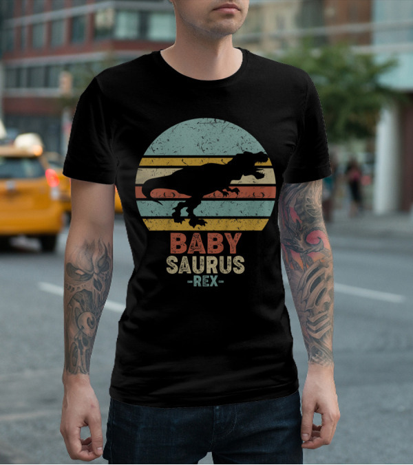 Baby Saurus Rex Vintage Dinosaur Kids T-Shirt