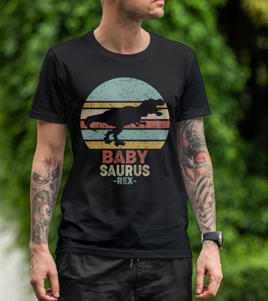 Baby Saurus Rex Vintage Dinosaur Kids T-Shirt