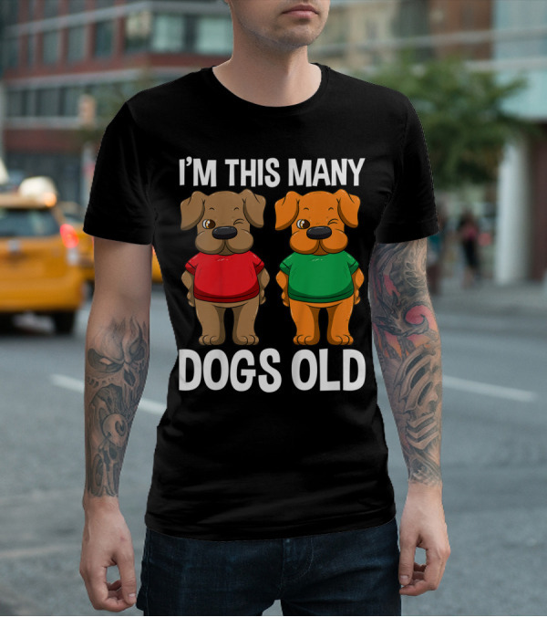 I'm This Many Dogs Old Cute Kids 2 Yr Boy Girl Birthday T-Shirt