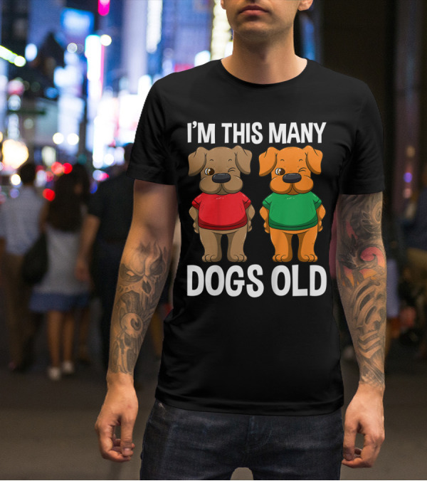 I'm This Many Dogs Old Cute Kids 2 Yr Boy Girl Birthday T-Shirt