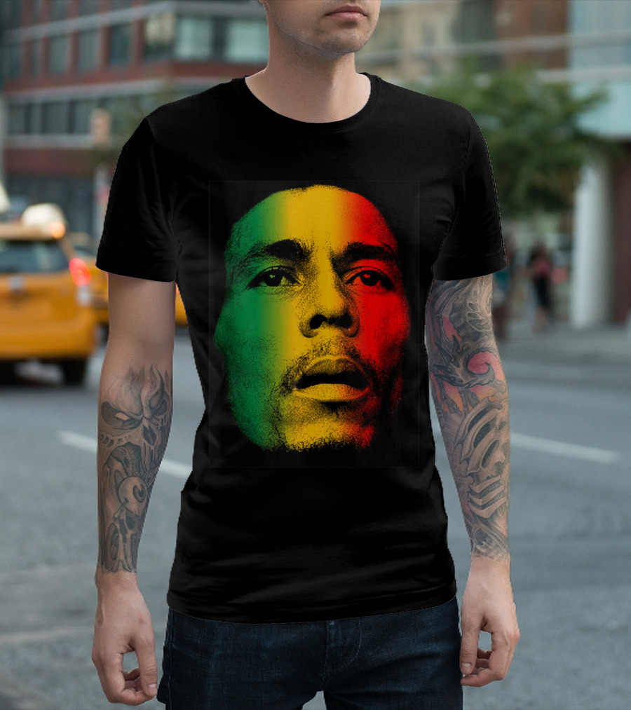 Marley Rasta Face Bob Lover Reggae Colors T-Shirt