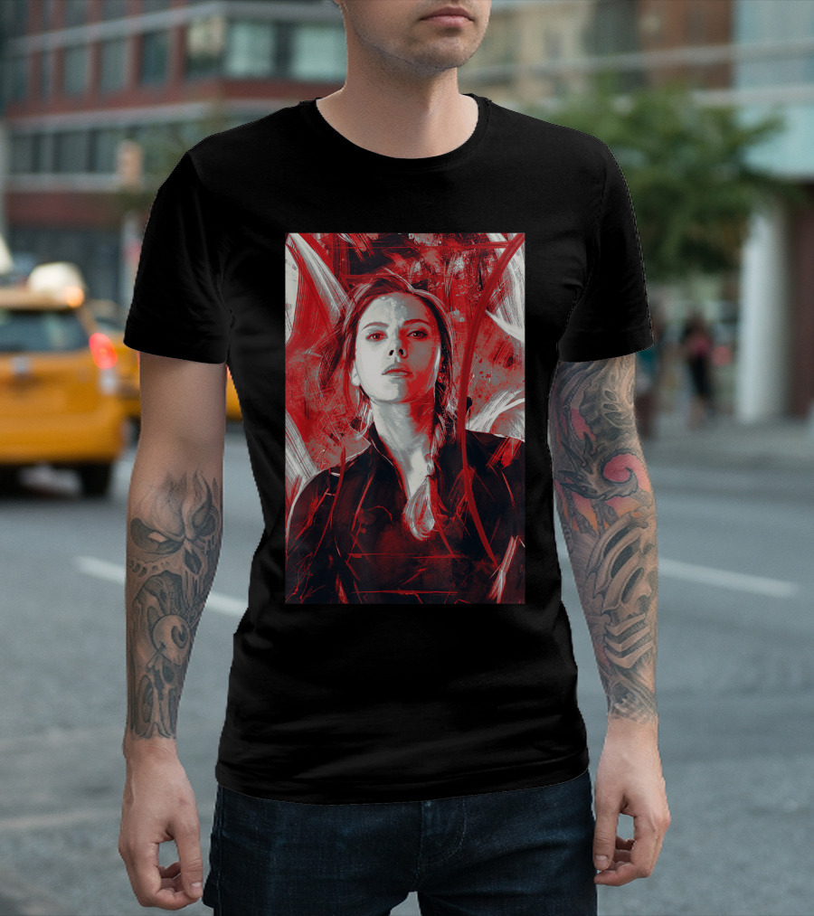Marvel Avengers Endgame Black Widow Painting Graph T-Shirt