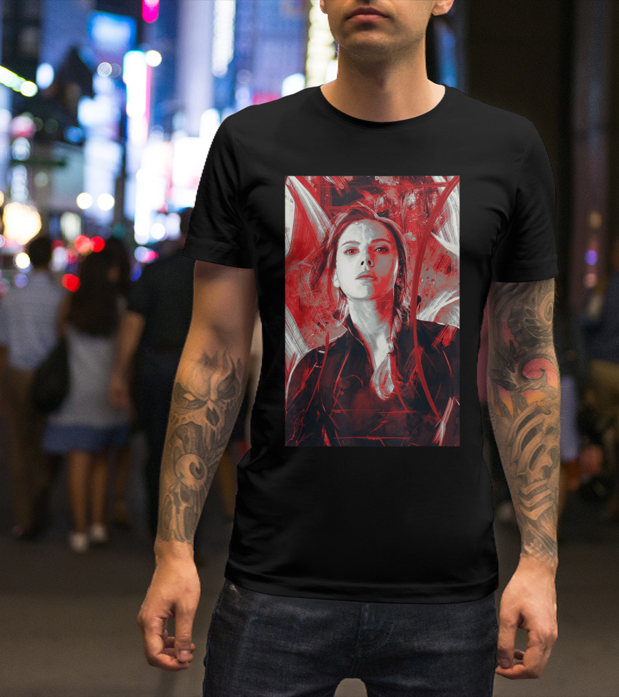 Marvel Avengers Endgame Black Widow Painting Graph T-Shirt