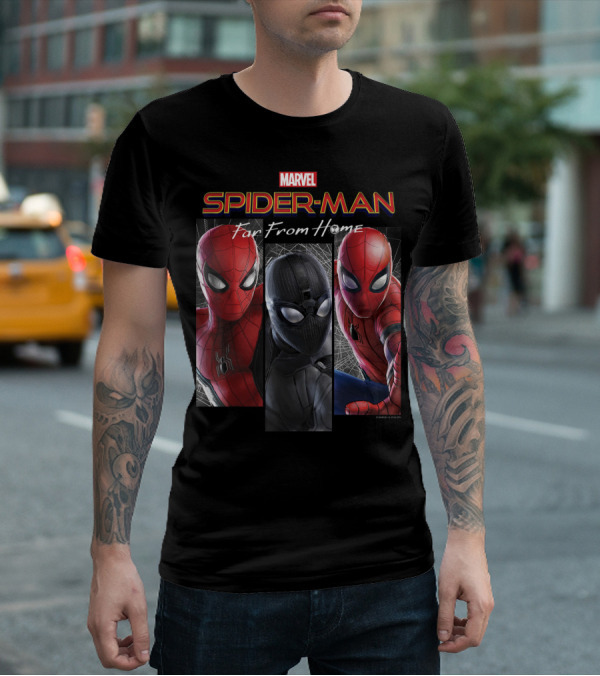 Marvel Spider-Man Far From Home Three Suits Panel T-Shirt