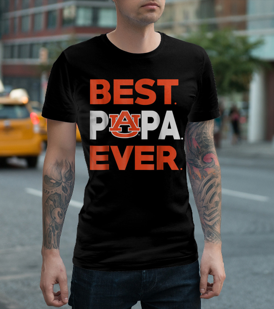 Best Papa Ever Auburn Tigers Mens T-Shirt