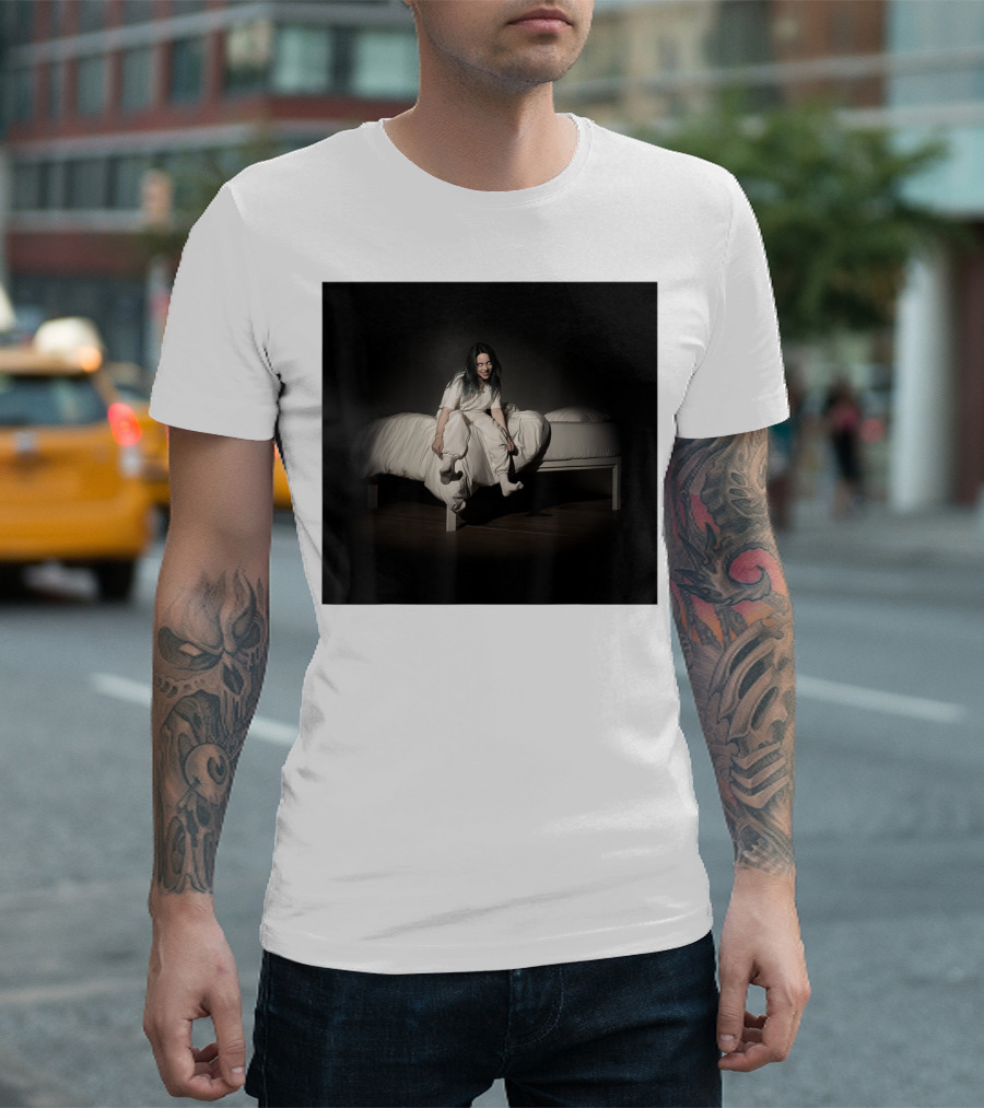Billie Eilish Mens Album Cover Photo Bed Scene T-Shirt