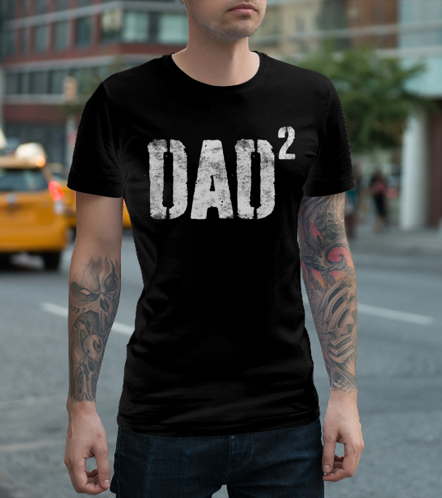 Mens Dad Squared Dad of Two T-Shirt