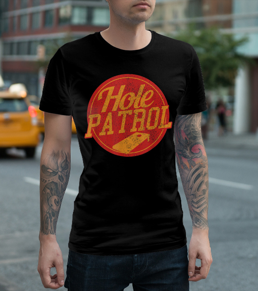 Hole Patrol Vintage Style Cornhole Game T-Shirt