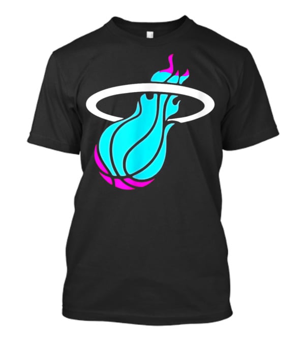 Miami Vices Heat Basketball Neon Flame T-Shirt