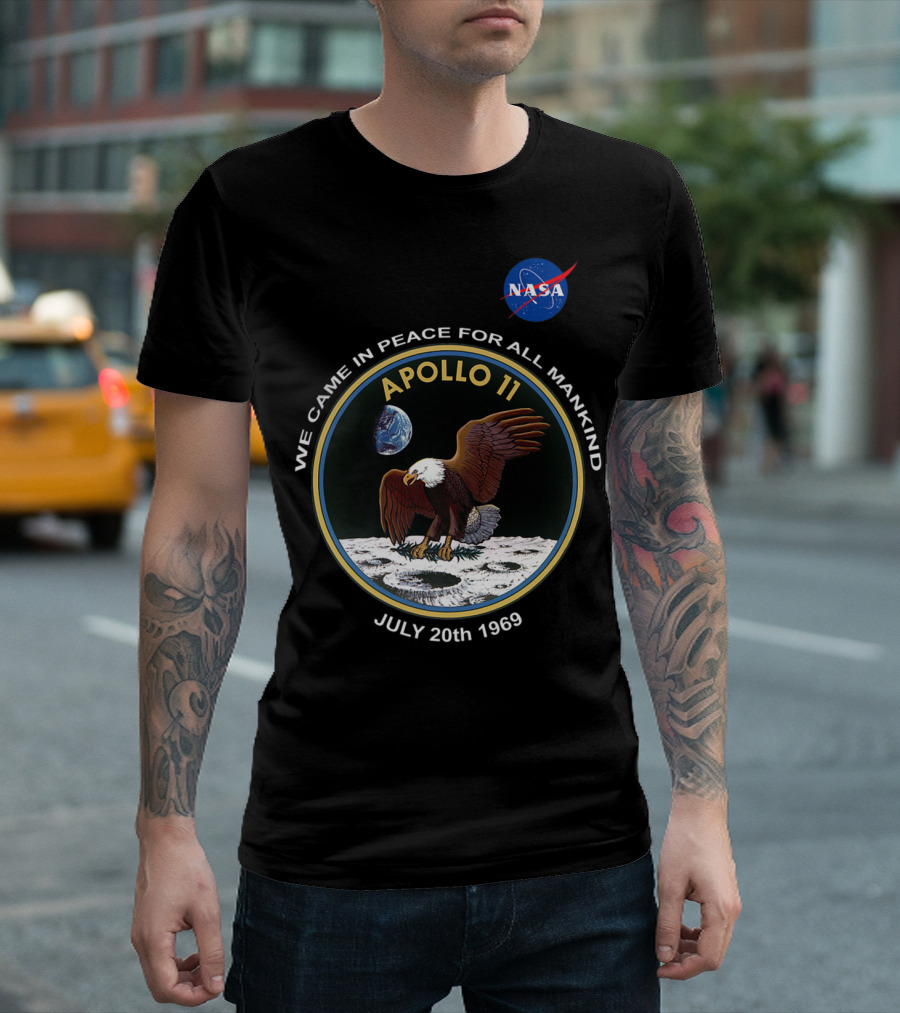 NASA Apollo 11 We Came in Peace for All Mankind July 20th 1969 T-Shirt