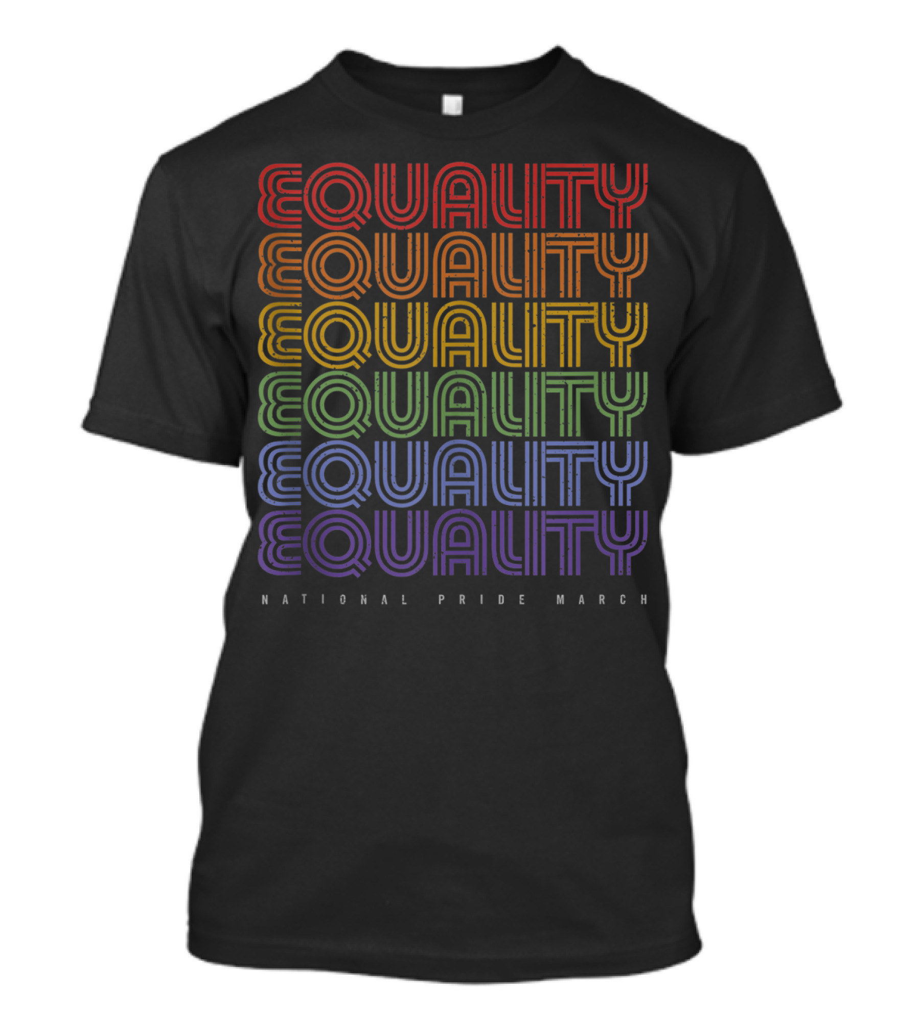 Equality National Pride March Vintage Rainbow LGBT T-Shirt