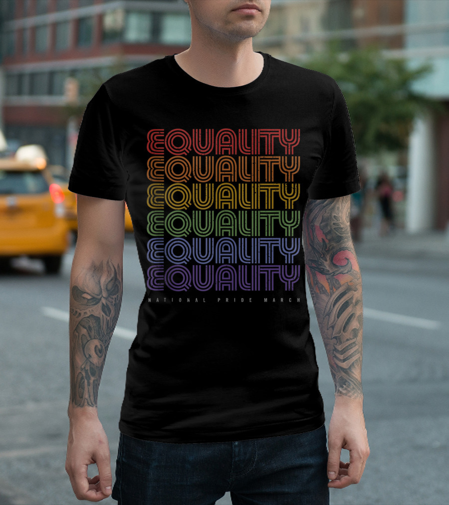 Equality National Pride March Vintage Rainbow LGBT T-Shirt
