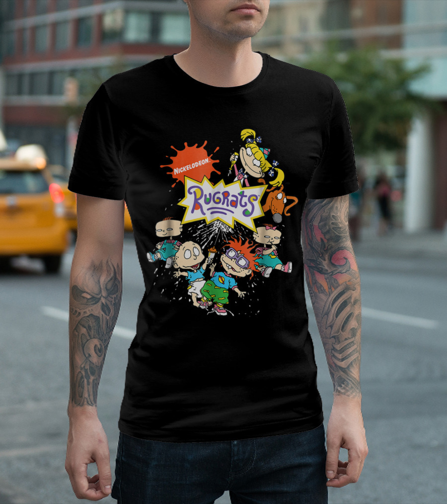 Nickelodeon Rugrats Cartoon Characters Full Group Splash T-Shirt