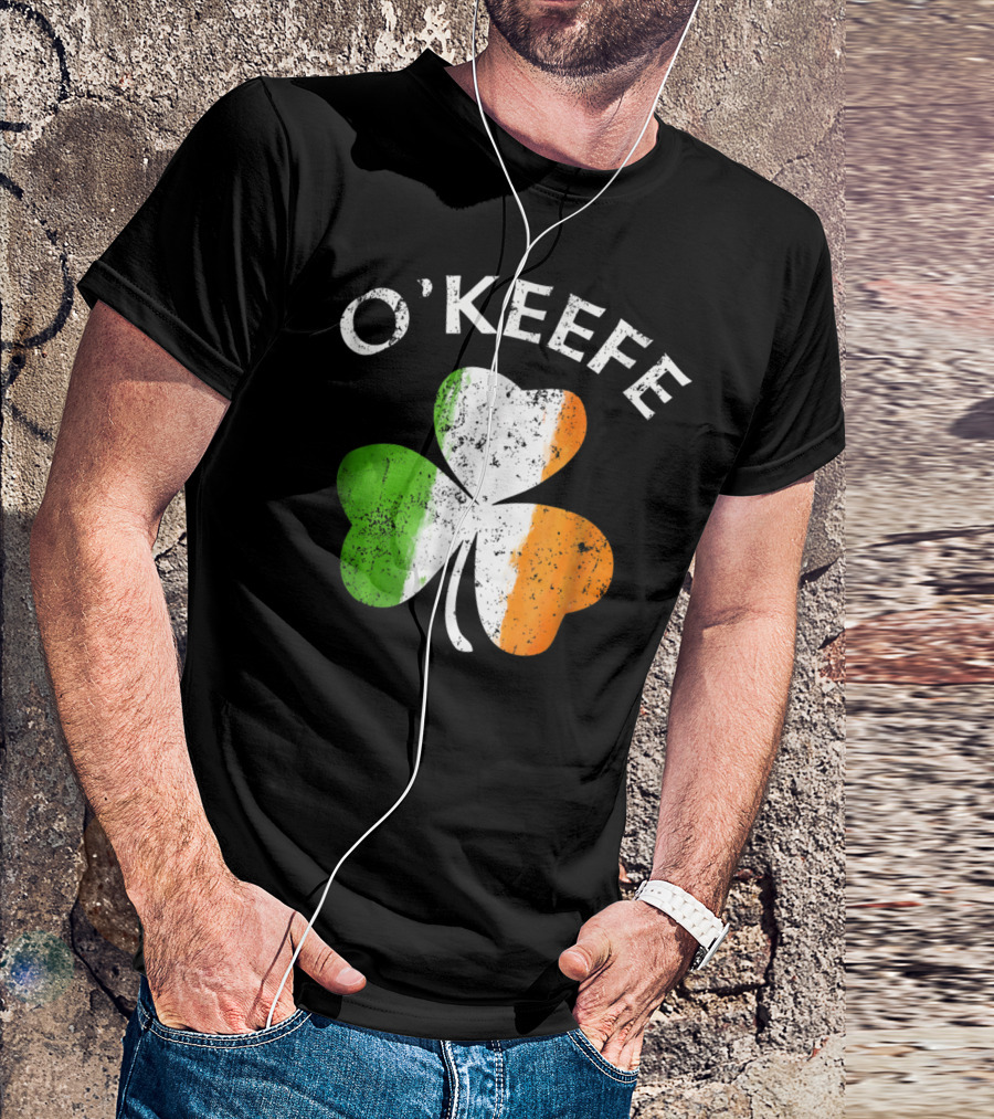 O'Keefe Irish Shamrock Tricolor Flag T-Shirt