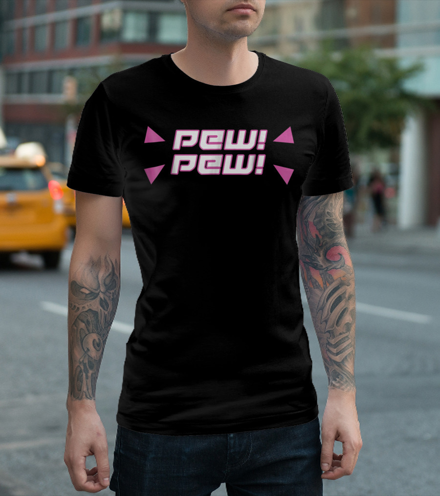Pew Pew Cute Videogame Retro Text T-Shirt