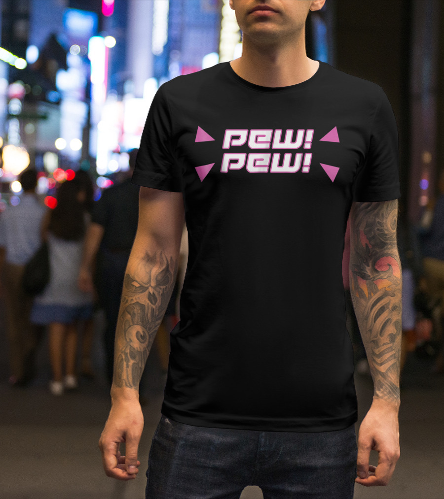Pew Pew Cute Videogame Retro Text T-Shirt