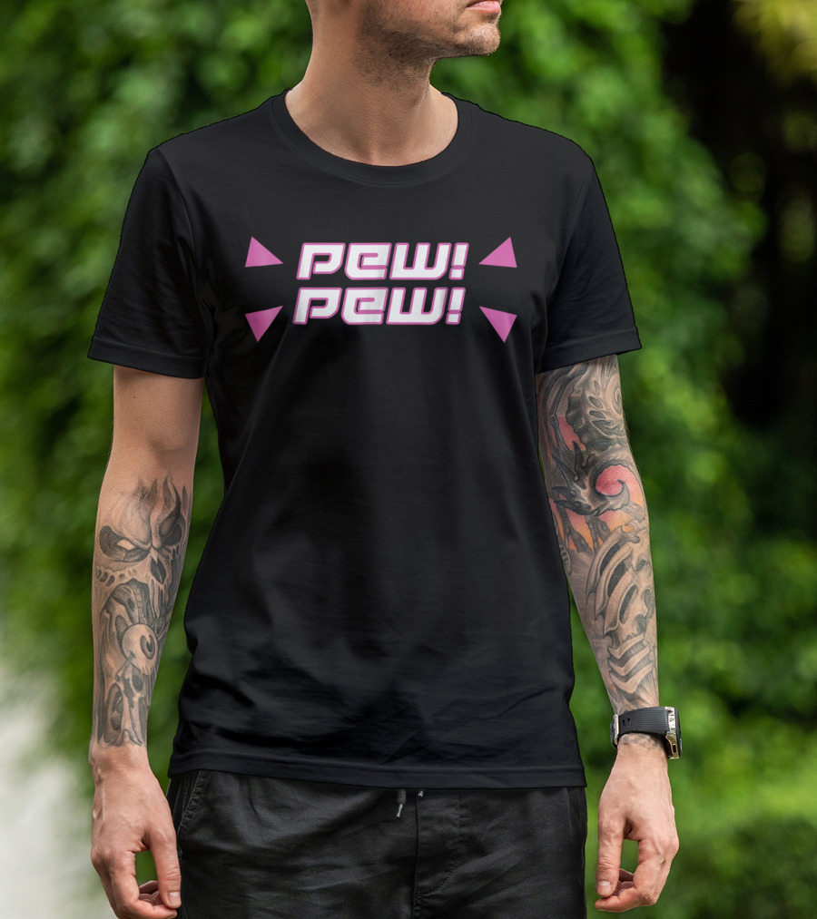 Pew Pew Cute Videogame Retro Text T-Shirt