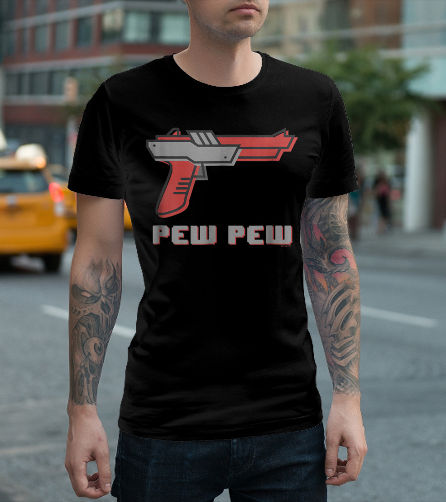 Pew Pew Retro Gaming Gun T-Shirt
