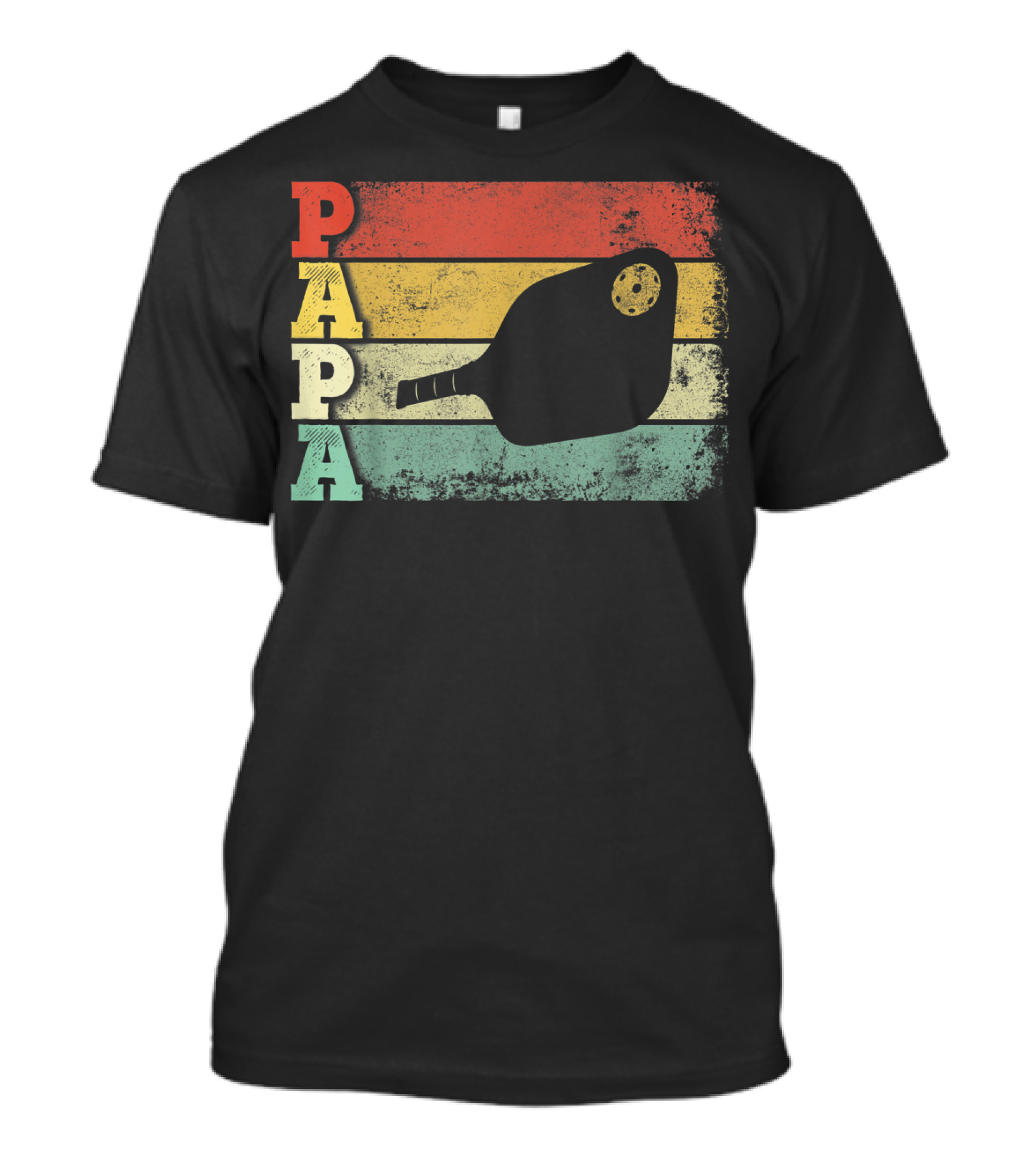Papa Pickleball Paddle Retro Vintage Dad T-Shirt