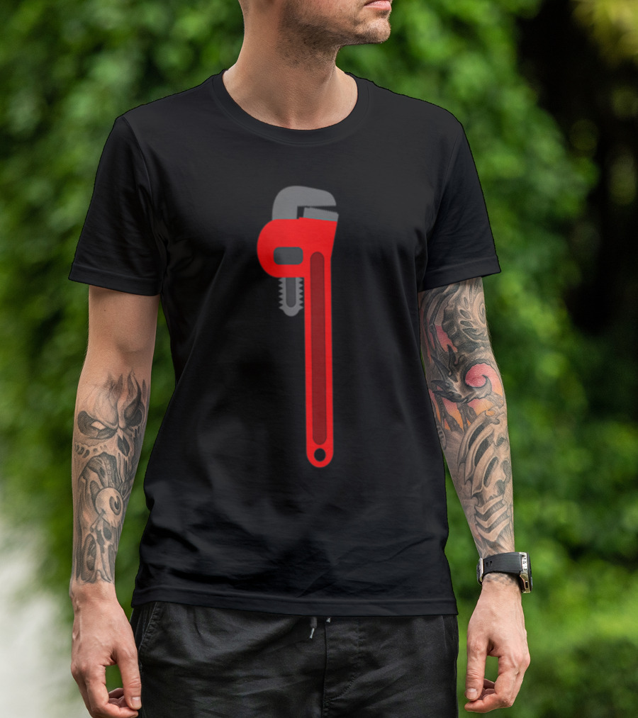 Plumber Tool Pipefitter Pipe Wrench Red T-Shirt