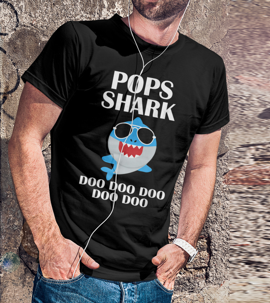 Pops Shark Doo Doo Doo Doo Doo Sunglasses Cartoon T-Shirt