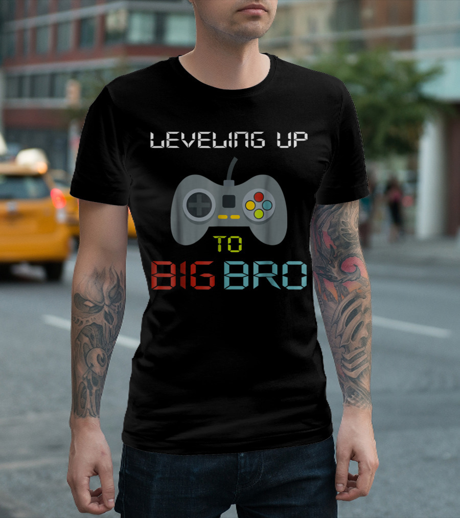 Leveling Up To Big Bro Gaming Controller T-Shirt