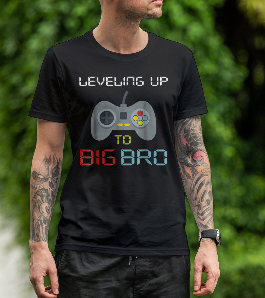 Leveling Up To Big Bro Gaming Controller T-Shirt
