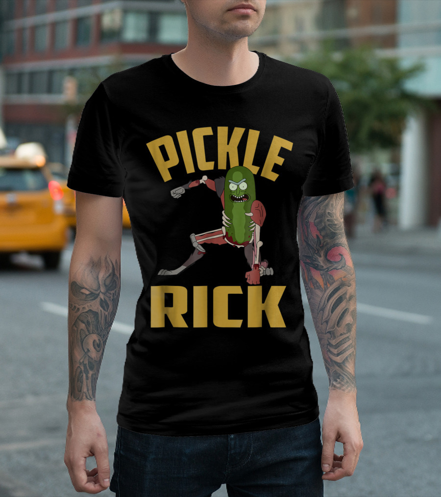 Rick and Morty Pickle Rick Punch Action Pose T-Shirt