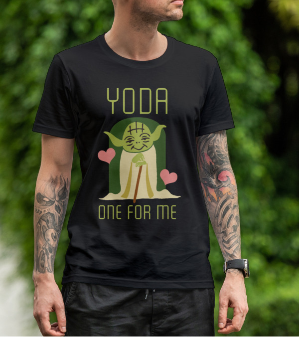 Star Wars Yoda One For Me Valentine's Hearts Cute T-Shirt