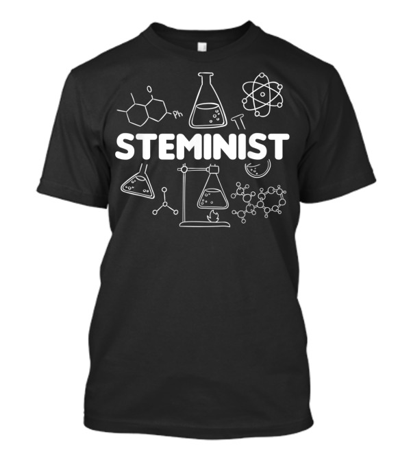 STEMinist Chemistry Physics Science Molecule Atom Lab Flask T-Shirt