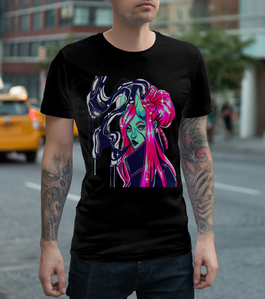 Angel Demon Neon Fantasy Comic T-Shirt