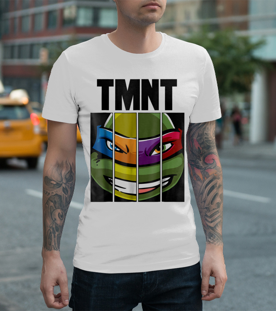 TMNT Turtle Faces Colorful Bandana Mashup T-Shirt