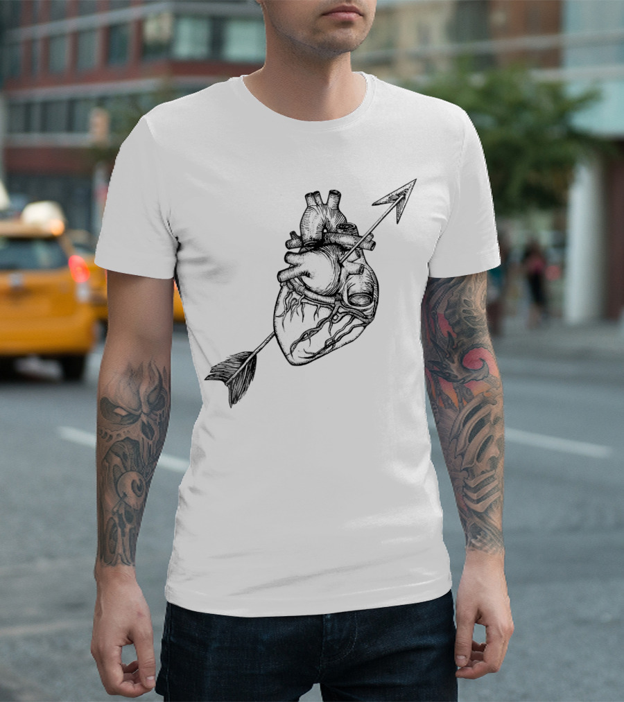 Anatomical Heart with Arrow Valentines Day T-Shirt