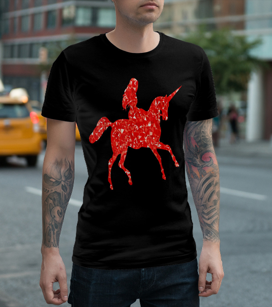 Sapphire Red Gemstone Animal Unicorn T-Shirt