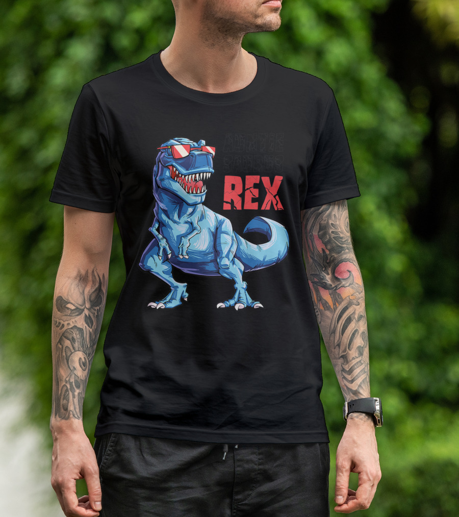 Auntiesaurus Rex Dinosaur With Sunglasses T-Shirt
