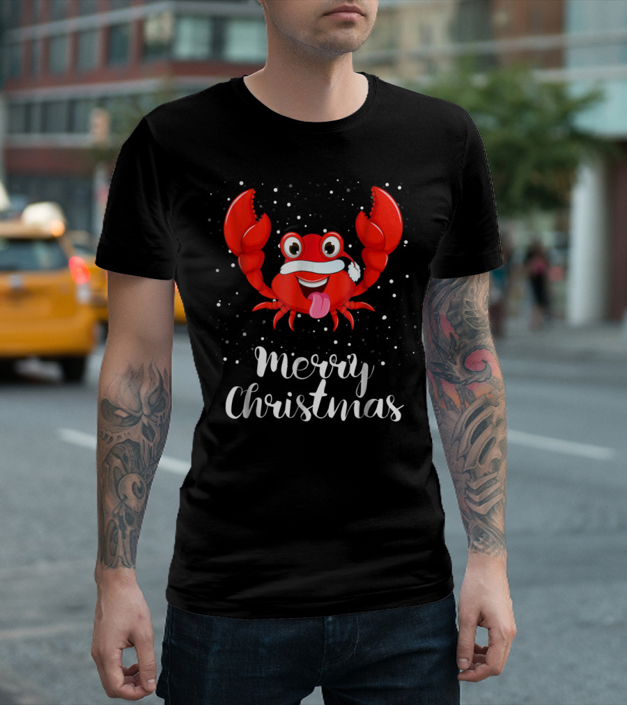 Merry Christmas Crab Funny Family Group T-Shirt