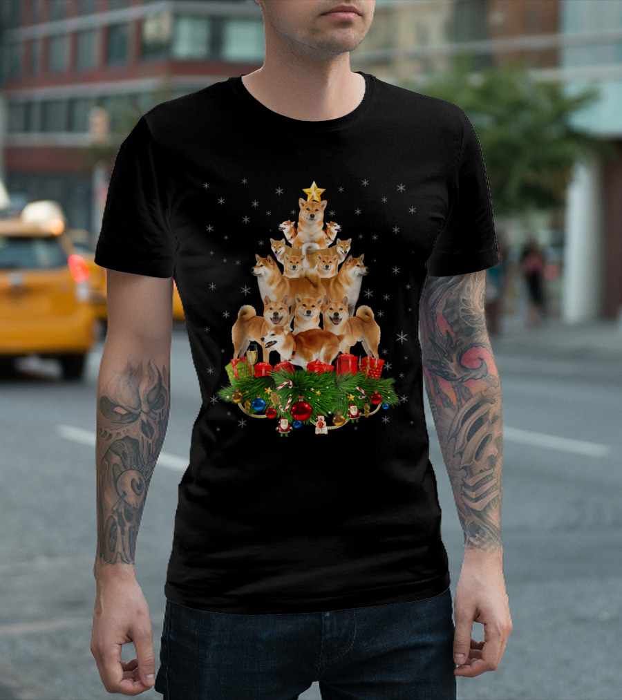 Shiba Inu Christmas Tree Funny Dog Lovers T-Shirt