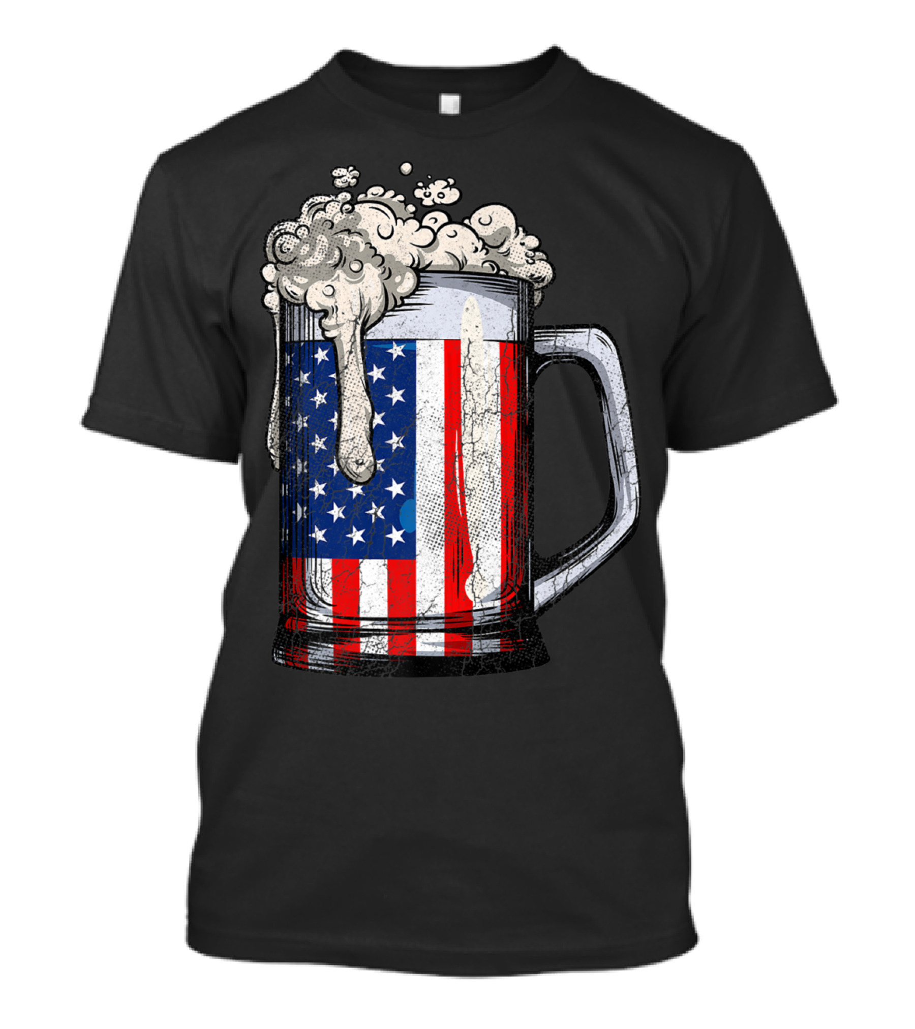 Beer Mug American Flag 4th Of July USA Patriotic T-Shirt