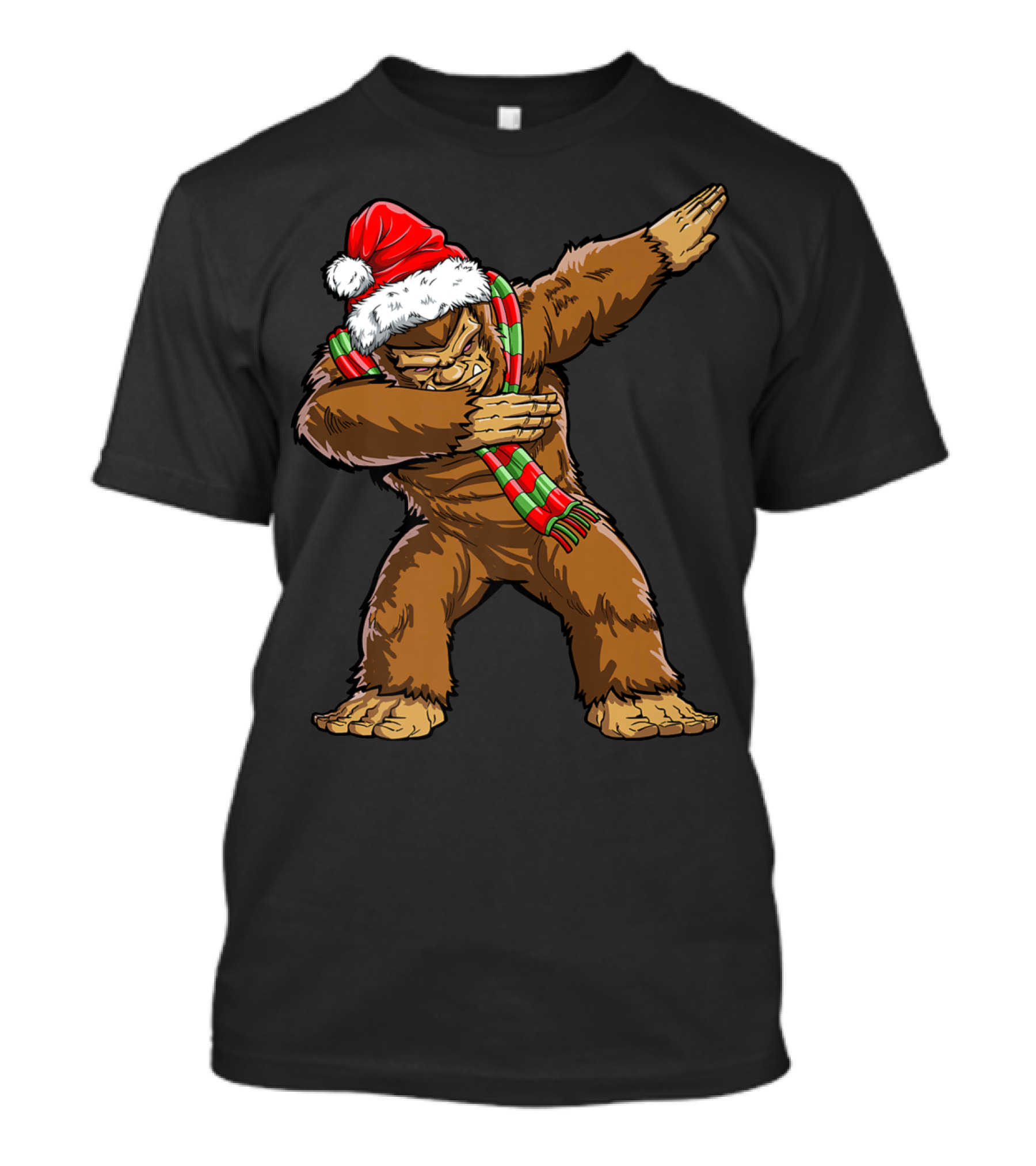Bigfoot Santa Dabbing Sasquatch Christmas T-Shirt