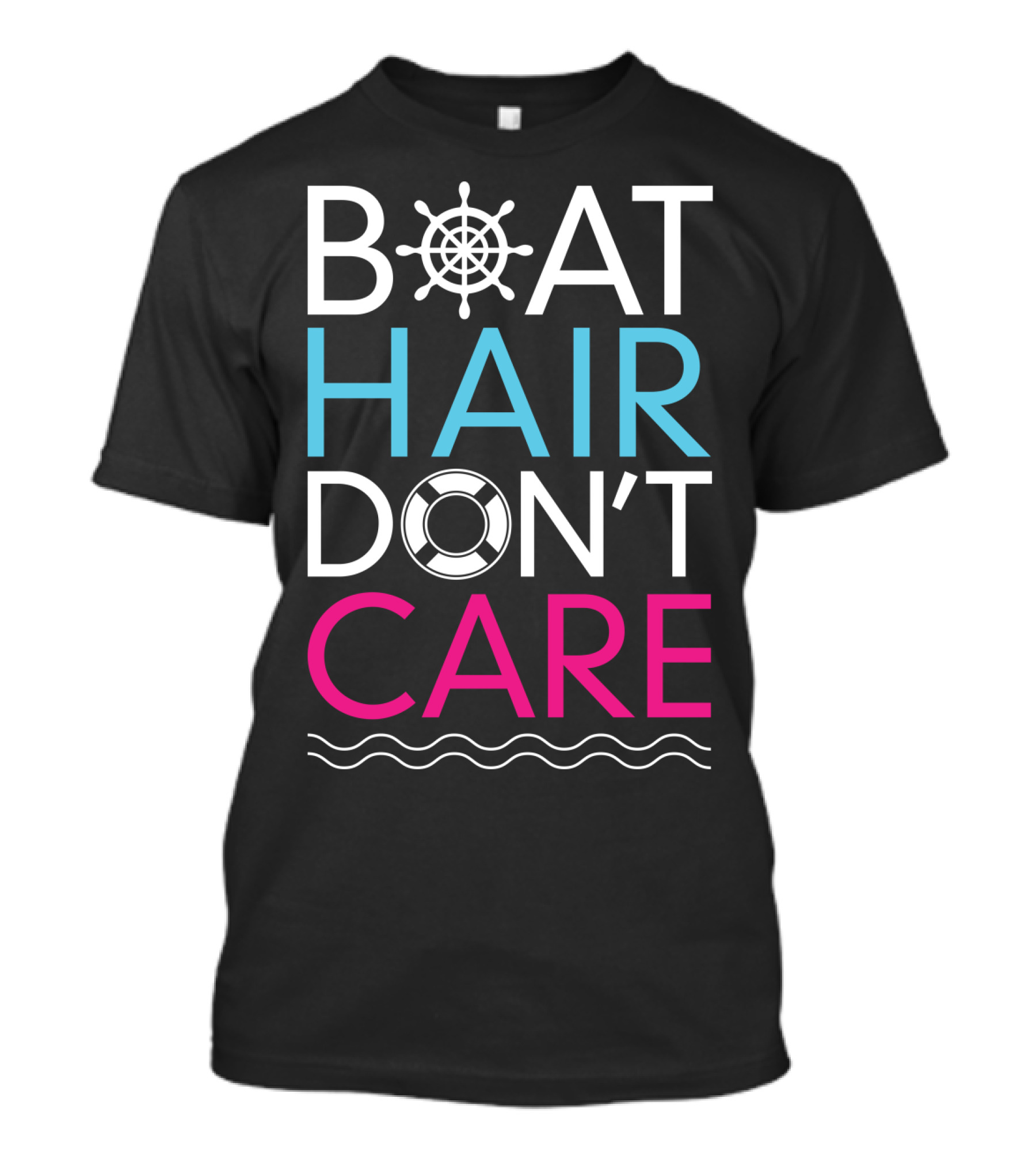 Boat Hair Don't Care Nautical Funny Boating Life Preserver T-Shirt